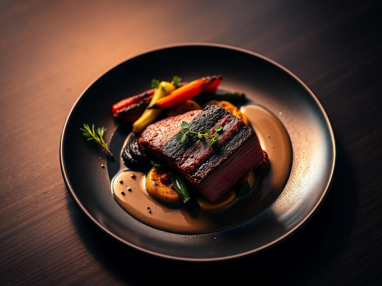 Beautifully plated gourmet entree